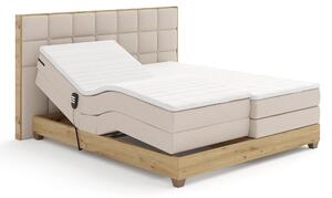 KONDELA Elektromos állítható ágy, boxspring, bézs/artisan tölgy, 160x200, TIANA