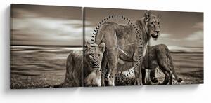 Fekete fehér tigris képe (órával) (90x30 cm)