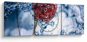 Kép - málna részlete a vízben (órával) (90x30 cm)