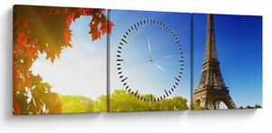 Kép - ősz Párizsban (órával) (90x30 cm)