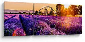 Levandula mező képe (órával) (90x30 cm)