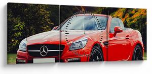 Kép - piros Mercedes (órával) (90x30 cm)