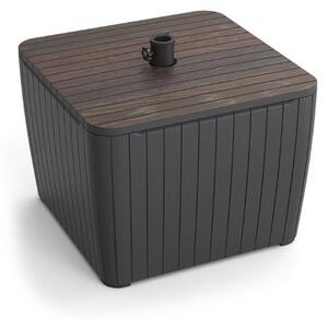 Deco Luzon műrattan napernyőtartós kerti asztal