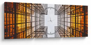 Felhőkarcoló képe (órával) (90x30 cm)