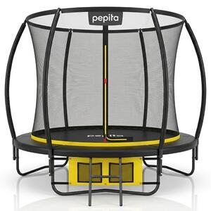Pepita 244cm Prémium Trambulin létrával, cipőtárolóval és szénszállal erősített vázzal - fekete