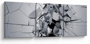 3D absztrakciós kép (órával) (90x30 cm)