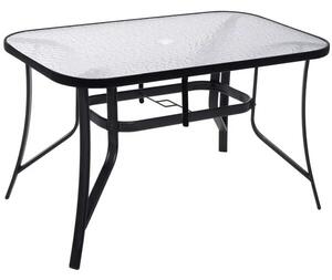 Springos üveg kerti Asztal 150x90x71cm - Fekete