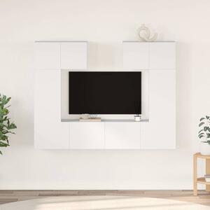 6 részes fehér szerelt fa TV-szekrényszett