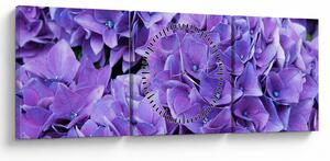 Lila virágok képe (órával) (90x30 cm)