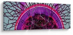 Absztrakt kép - lila ágak (órával) (90x30 cm)