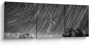 Fekete-fehér kép egy csillagos ég (órával) (90x30 cm)
