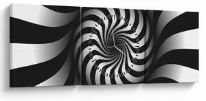 Absztrakt kép egy fekete-fehér spirál (órával) (90x30 cm)