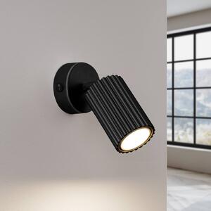 Fali spotlámpa carbon, fekete, 16 cm-es vetület, kapcsoló, alumínium