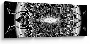 Fekete-fehér díszek képe (órával) (90x30 cm)