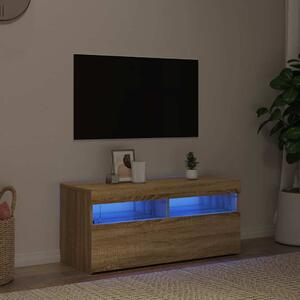 Sonoma tölgy színű TV-szekrény LED-világítással 90 x 35 x 40 cm