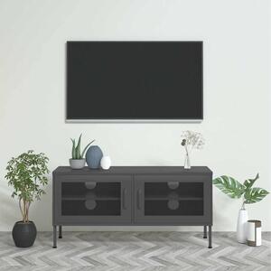 Antracitszürke acél TV-szekrény 105 x 35 x 50 cm