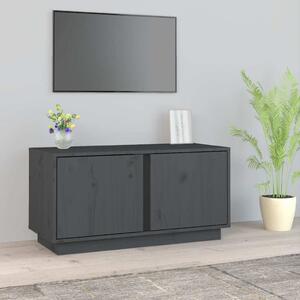 Szürke tömör fenyőfa TV-szekrény 80 x 35 x 40,5 cm