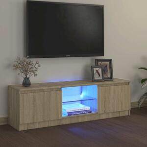Sonoma tölgy színű TV-szekrény LED lámpákkal 120x30x36 cm