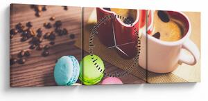 Kávé és a macaroon képe (órával) (90x30 cm)
