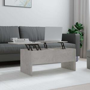 Betonszürke szerelt fa dohányzóasztal 102 x 50,5 x 46,5 cm