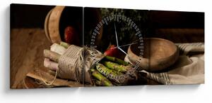 Spárga az asztalon képe (órával) (90x30 cm)