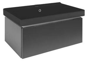 Fürdőszobaszekrény mosdóval SAT Feel 80x30x46 cm antracit színben matt SATFEEL80ANTU1MB