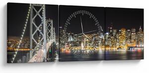 A Brooklyn-híd és a New York-i kép (órával) (90x30 cm)