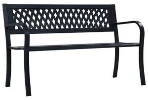 Fekete acél kerti pad 125 cm