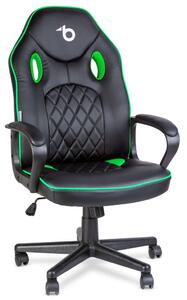 Gamer Szék - Ergonomikus - Fekete/Zöld - 71x53cm
