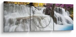 Egy kép Erawan vízeséséről az erdőben (órával) (90x30 cm)