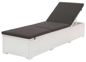 VidaXL Napozóágy - Polyrattan - Fehér - 195x60cm