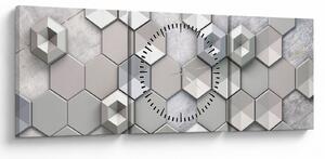 A 3D absztrakció képe (órával) (90x30 cm)
