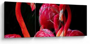 Vörös flamingók képe (órával) (90x30 cm)