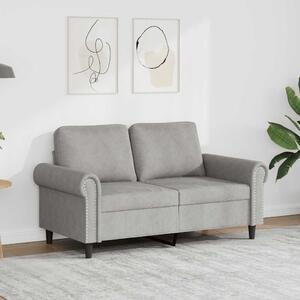 Kétszemélyes világosszürke bársony kanapé 120 cm