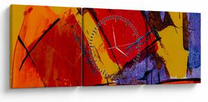 Absztrakciós kép (órával) (90x30 cm)