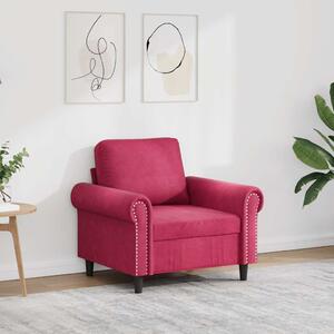 Bordó bársony kanapéfotel 60 cm