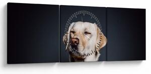 Labrador képe (órával) (90x30 cm)