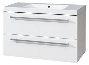 Mereo Mereo, Bino, 101 cm öntött márvány fürdőszobai szekrény, fehér, MER-CN662M