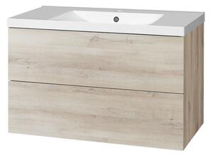 Mereo Mereo, Aira, 101 cm-es öntött márvány fürdőszobai szekrény, Kronberg tölgy, MER-CN722M