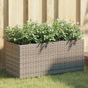 VidaXL szürke polyrattan kerti ültetőláda 2 cseréppel 72x30x32 cm