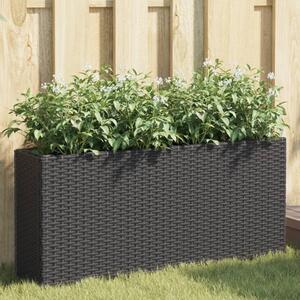 VidaXL fekete polyrattan kerti ültetőláda 2 cseréppel 90x20x40 cm