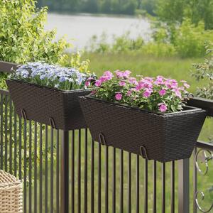 VidaXL 2 db fekete polyrattan növénytartó horoggal