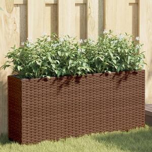 VidaXL barna polyrattan kerti ültetőláda 2 cseréppel 90x20x40 cm
