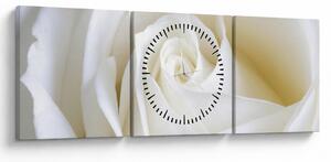 Egy fehér rózsa képe (órával) (90x30 cm)