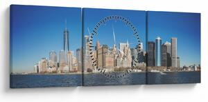 Kép - Manhattan New York-ban (órával) (90x30 cm)