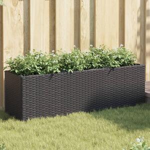 VidaXL fekete polyrattan kerti ültetőláda 3 cseréppel 105x30x32 cm
