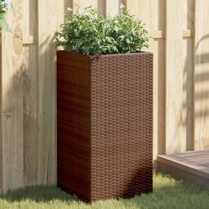 VidaXL barna polyrattan kerti ültetőláda 40x40x80 cm