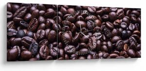 Kávé szemek képe (órával) (90x30 cm)