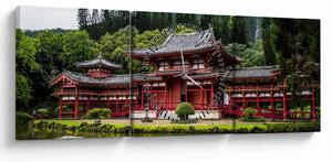 Kép - Buddhista kolostor (órával) (90x30 cm)