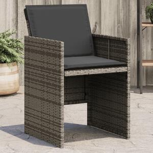 VidaXL 4 db szürke polyrattan kerti szék párnával